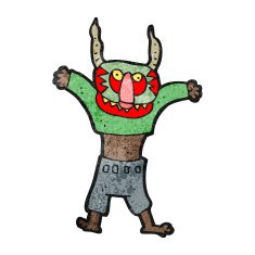 cartoon man in spooky mask N6