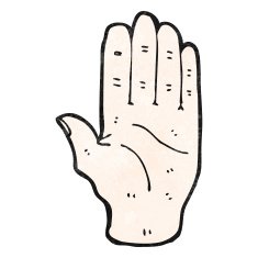 cartoon open hand symbol N4