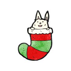 cartoon rabbit in stocking N2