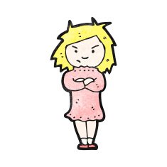 cartoon angry blond girl N2