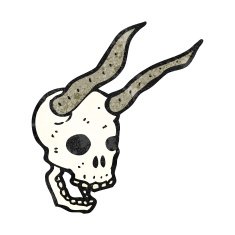 cartoon horned skull N6