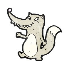 Cartoon Wolf N102