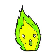 cartoon green flame N15