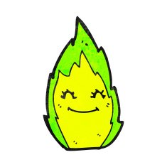 cartoon green flame N16