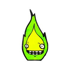 cartoon green flame N17