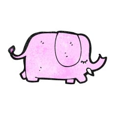 cartoon pink elephant N32