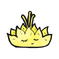 cartoon lotus flower character N4