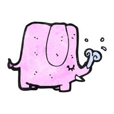 cartoon pink elephant N33