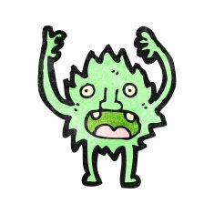 cartoon furry little monster N14