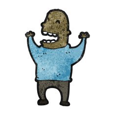 cartoon excited bald man N4