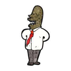 cartoon self important man talking N6