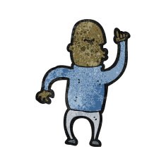 cartoon bald man with idea N25
