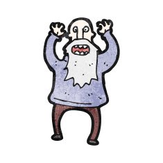 cartoon frightened old man N44