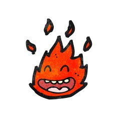 cartoon burning fire N4