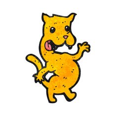 cartoon cat waving N3