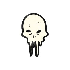 gross melting skull cartoon N8