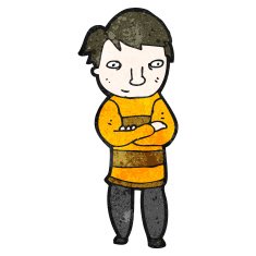 cartoon man with folded arms N38