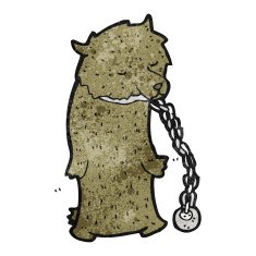 cartoon dancing bear in chains