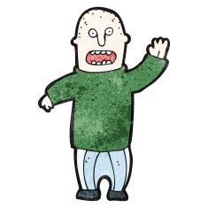 cartoon nervous man N169