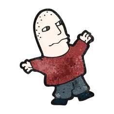 cartoon short bald man N2