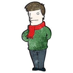 cartoon nervous man N171