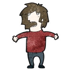 cartoon nervous man N172