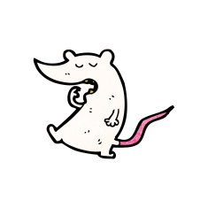 cartoon white mouse N26