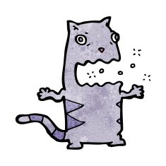cartoon belching cat N7
