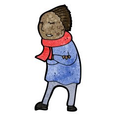 cartoon man in scarf N7