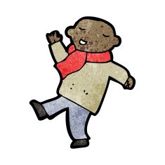 cartoon man in scarf N8
