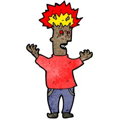 cartoon man with exploding head N10