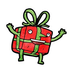 cartoon christmas present N62