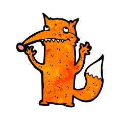 funny cartoon fox N25