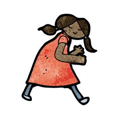 cartoon girl ready for fight N2