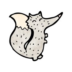 cartoon little wolf N74