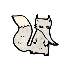 cartoon little wolf N76