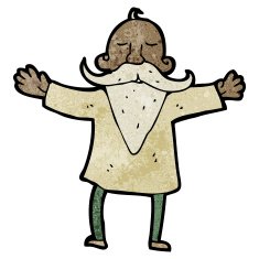 Cartoon Man With Impressive Beard N4