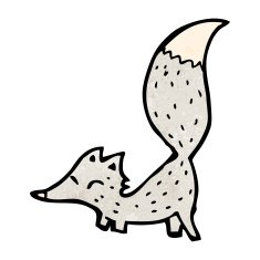 cartoon little wolf N77