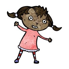 cartoon happy girl N113