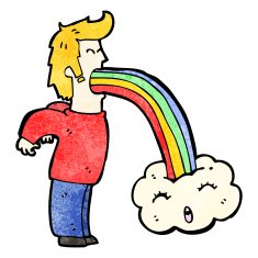 cartoon man hallucinating N4