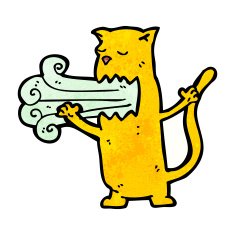cartoon burping cat N6