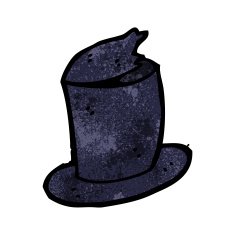 cartoon old top hat N22