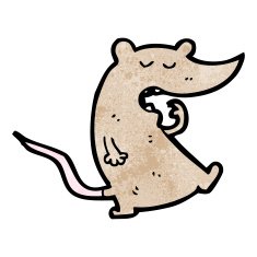 cartoon yawning rat N2
