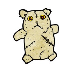 cartoon torn teddy bear N4