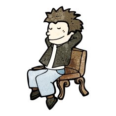 cartoon man relaxing on bench N2