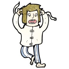 cartoon crazy man in straight jacket N4
