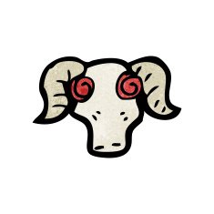 spooky ram skull cartoon N5