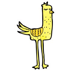 cartoon funny long legged bird N6