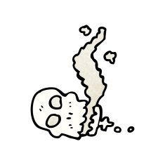 cartoon smoking skull N10