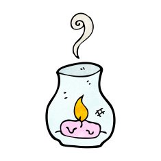cartoon candle in lamp N6